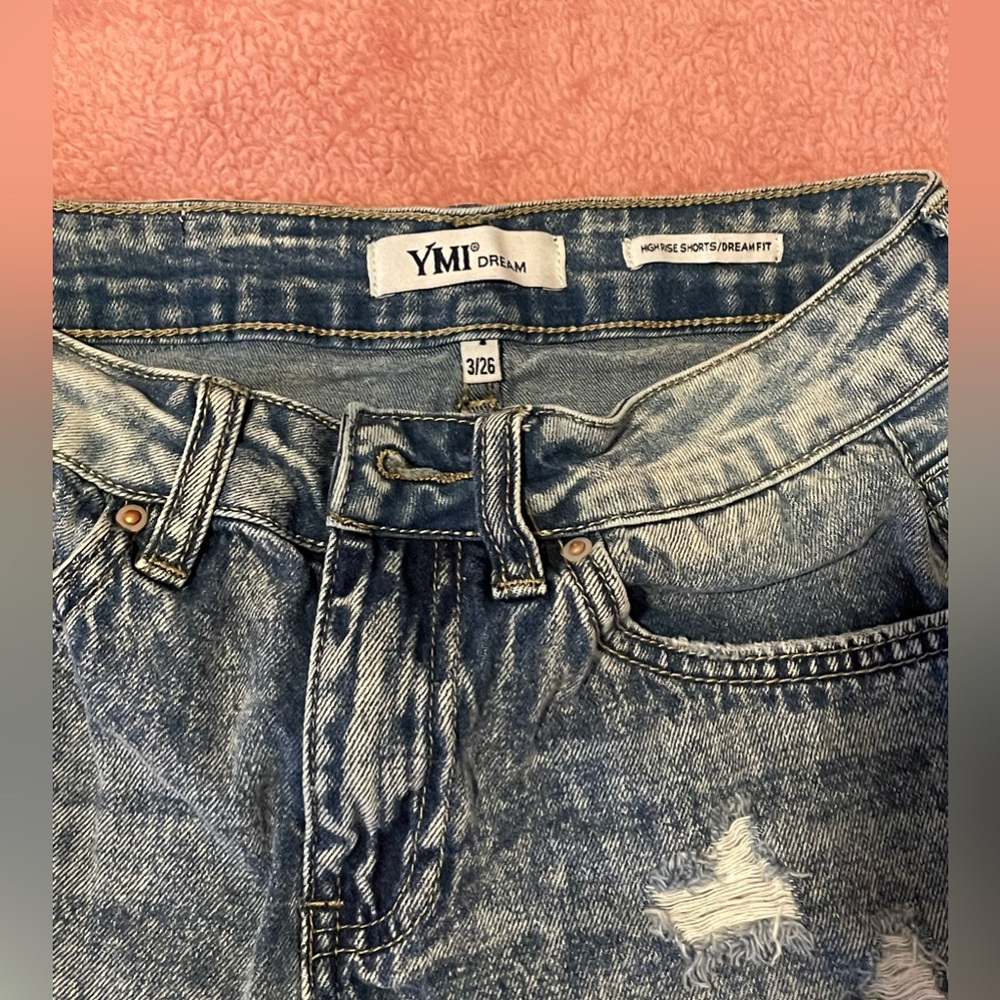Denim High Rise Shorts - Picture 3 of 5
